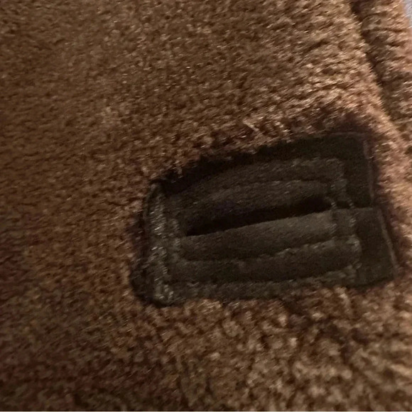 Mark New York genuine shearling coat in black leather with brown collar - Picture 8 of 15